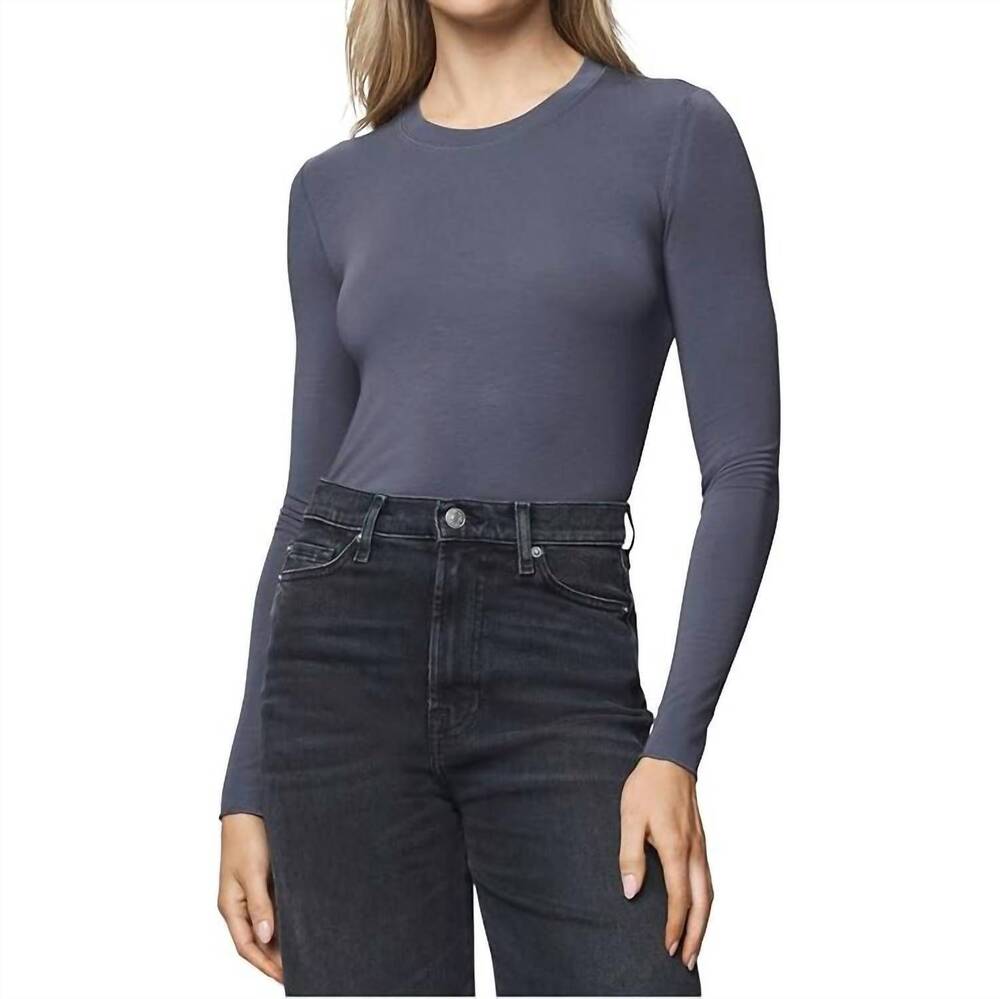 NEW SPLENDID bamboo long sleeve tee in ice navy